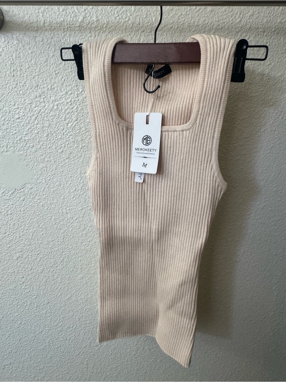 Women's Ribbed Tank Top in Cream